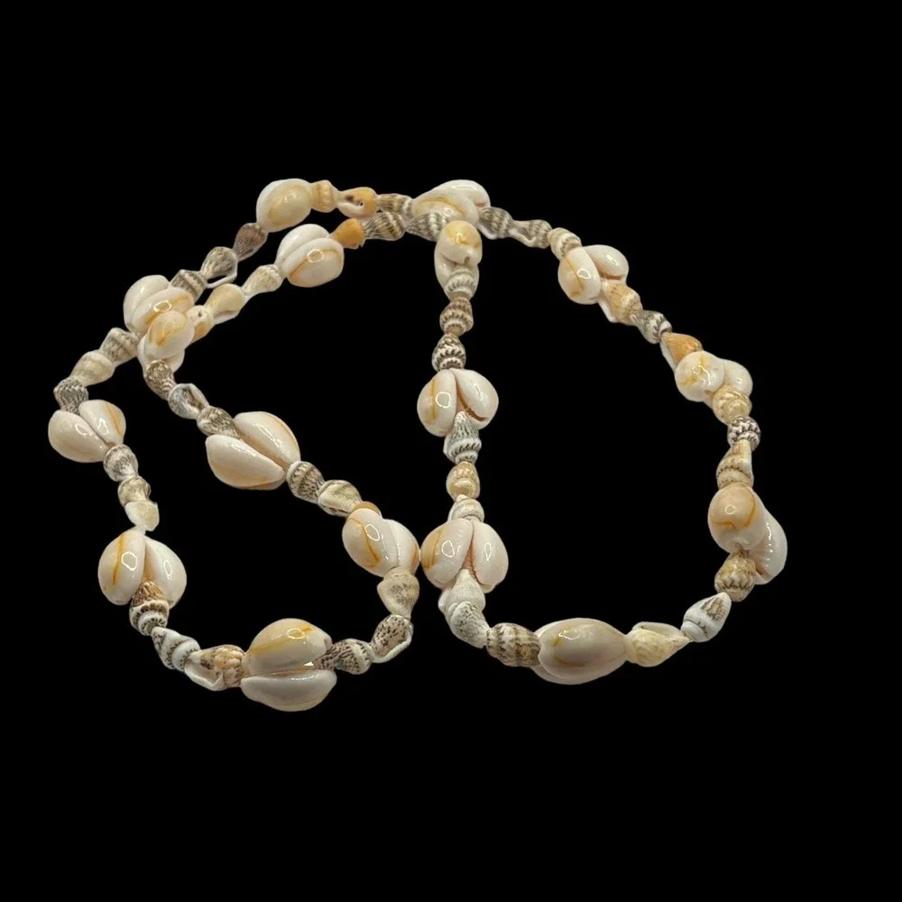 Cowrie Shell‎ Necklaces Lot of 3 Vintage Beach Surfer Retro